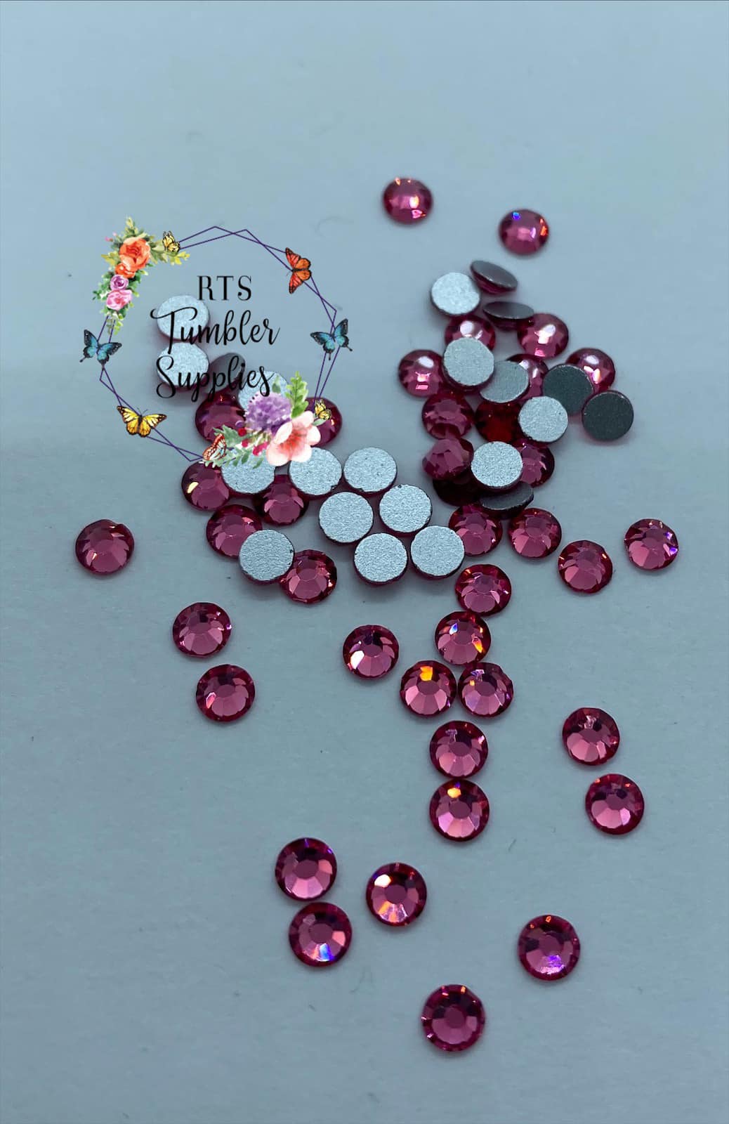 ROSE GLASS RHINESTONES
