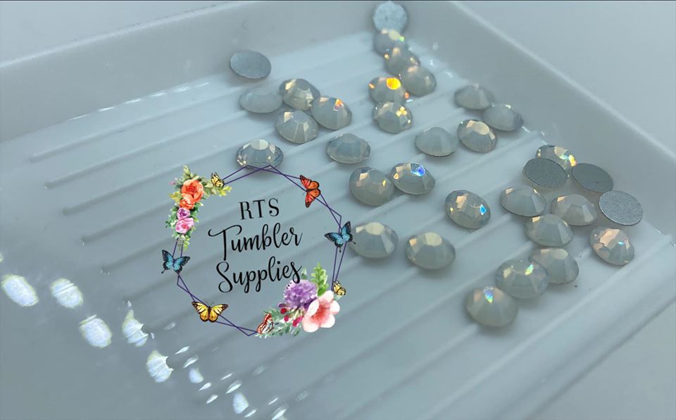 OPAL WHITE GLASS RHINESTONES