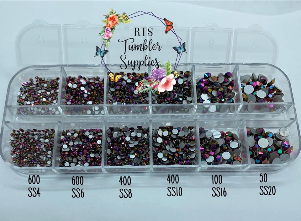 ROSE GOLD AB (RAINBOW AB) GLASS RHINESTONES