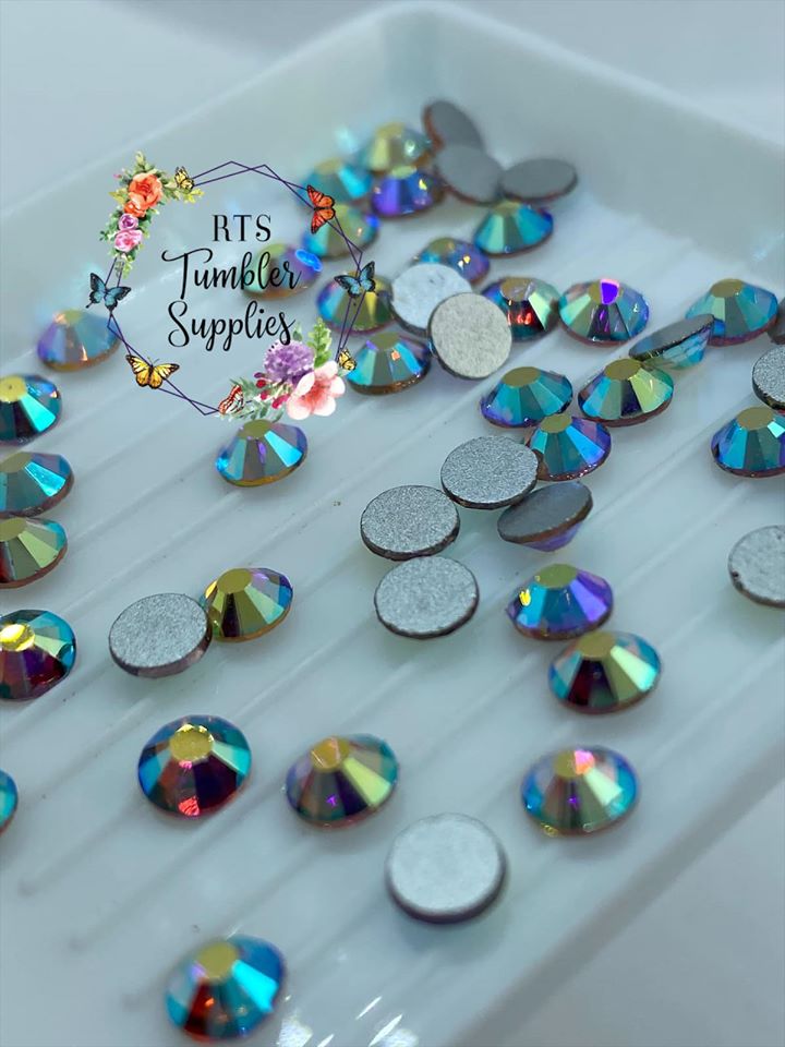 BOUTIQUE BLUE GLASS RHINESTONES