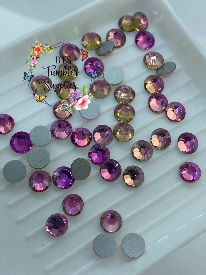 RAINBOW ROSE GOLD GLASS RHINESTONES