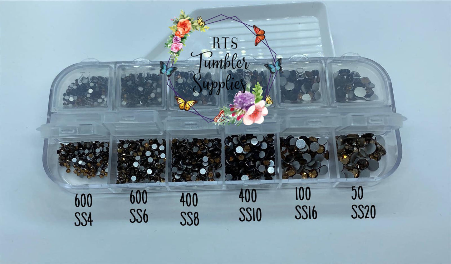 Smoked Topaz Glass Rhinestones