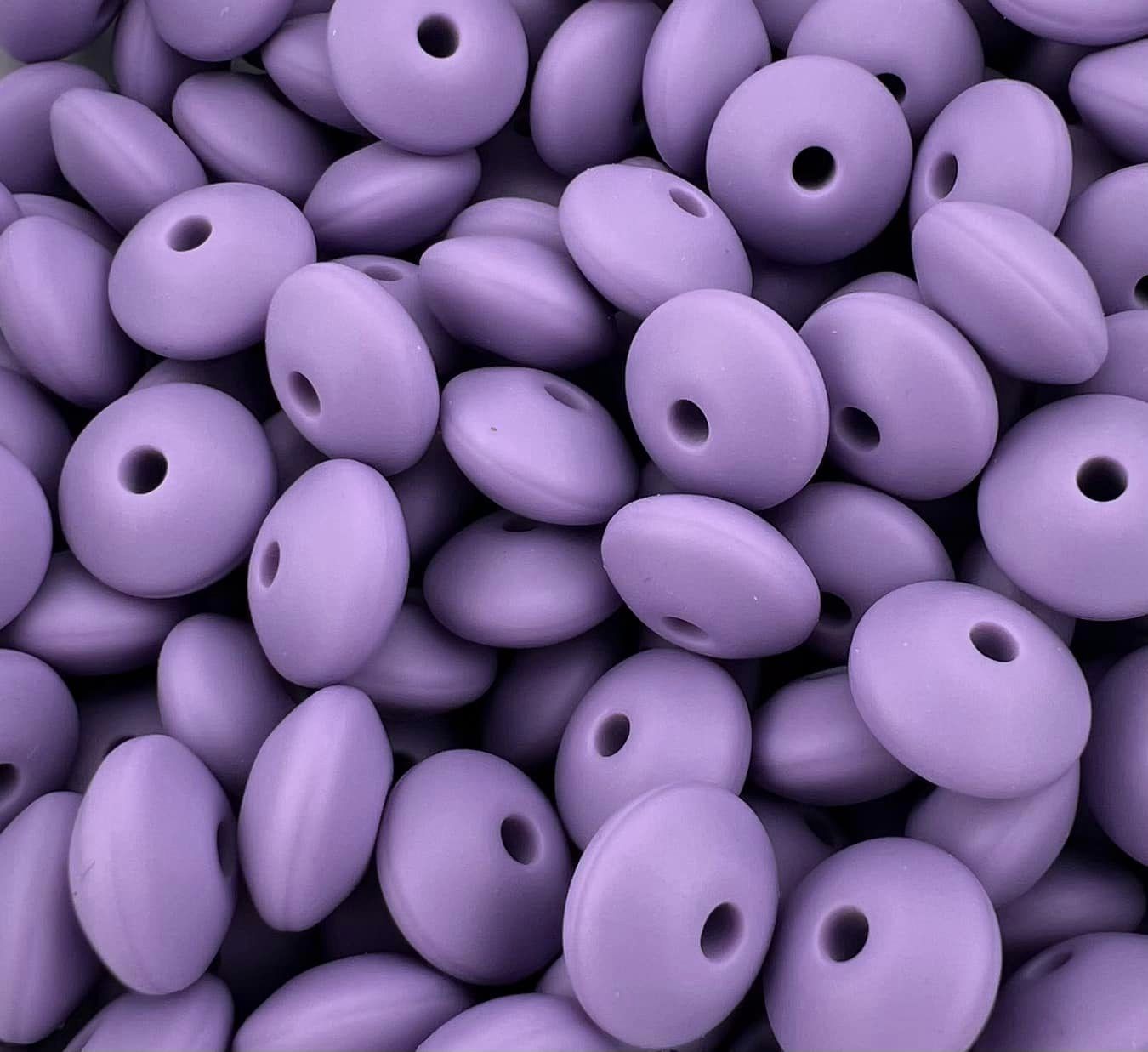 Bag of 100 12mm Cyber Grape Solid Silicone Lentil Beads