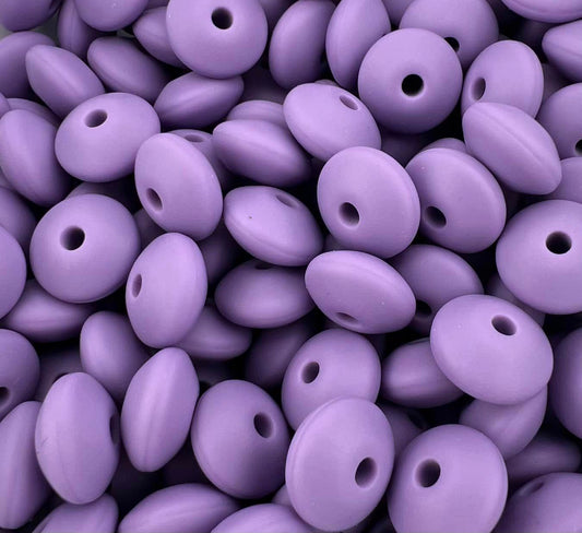 Bag of 100 12mm Cyber Grape Solid Silicone Lentil Beads