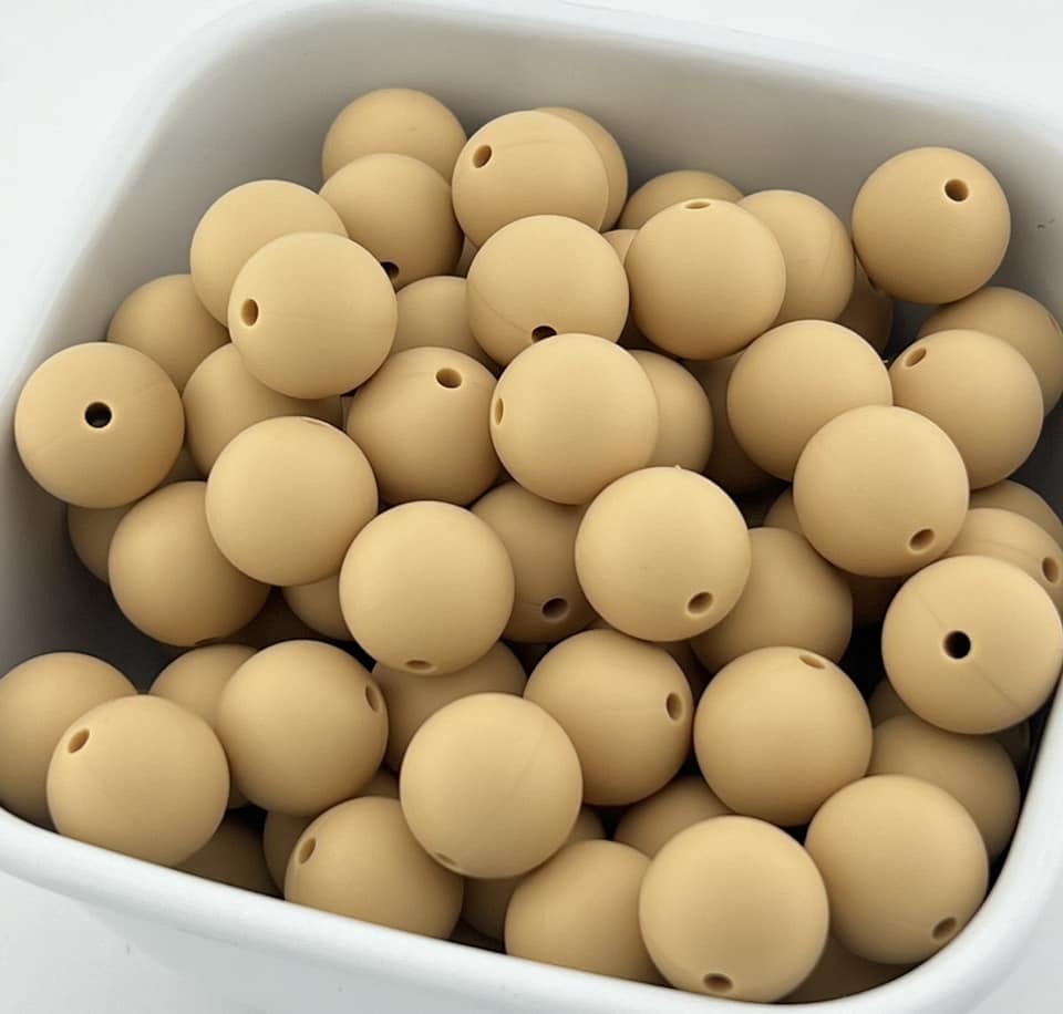 15mm Oat Solid Silicone Bead