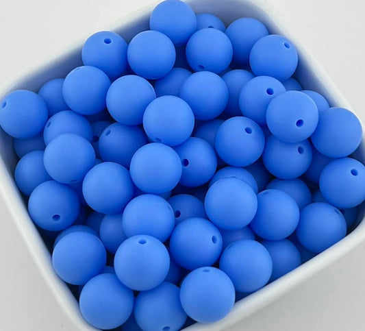 15mm Periwinkle Solid Silicone Bead