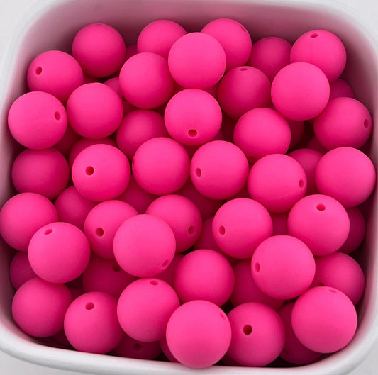 15mm Macaroon Pink Solid Silicone Bead