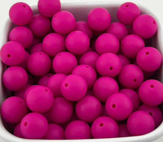 15mm Violet Solid Silicone Bead