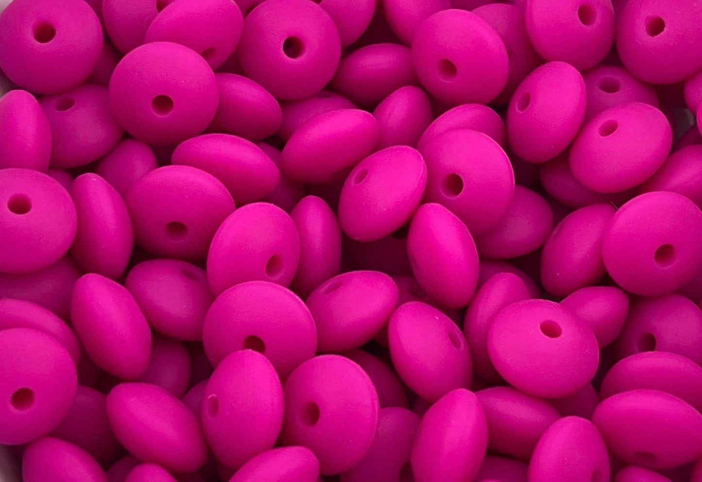 Bag of 100 12mm Violet Solid Silicone Lentil Beads