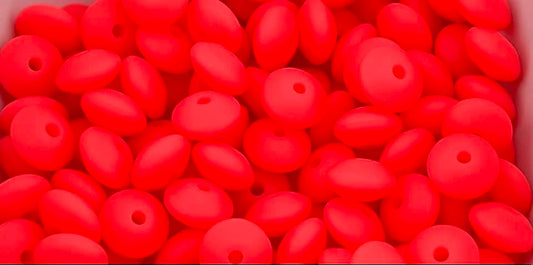 Bag of 100 2mm Shocking Pink Solid Silicone Lentil Beads
