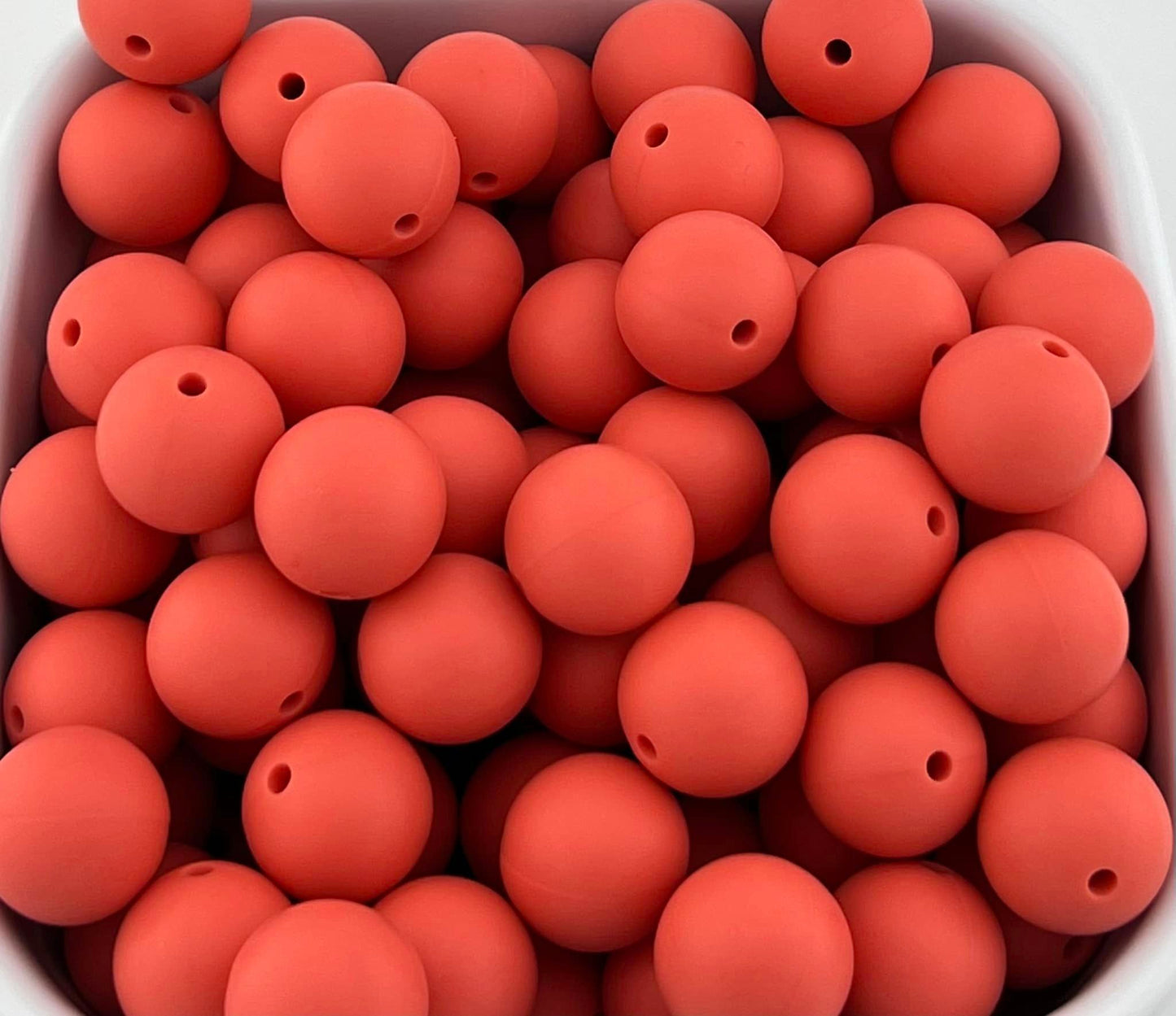 15mm Coral Solid Silicone Bead