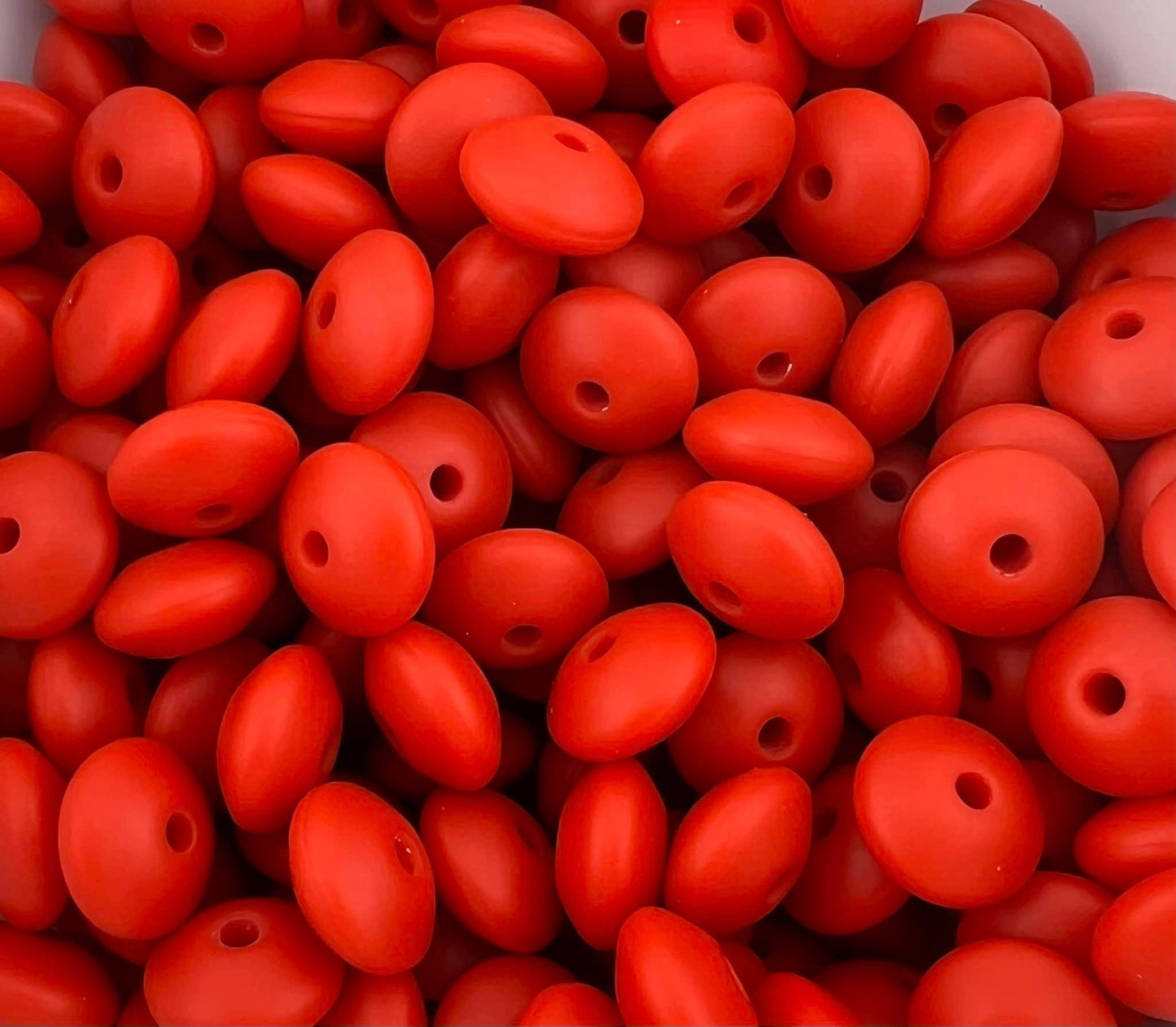 Bag of 100 12mm Mandarin Solid Silicone Lentil Beads