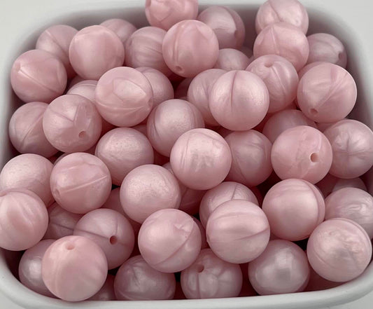 15mm Pearl Pink Solid Silicone Bead