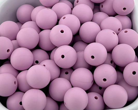 15mm Lilac Solid Silicone Bead