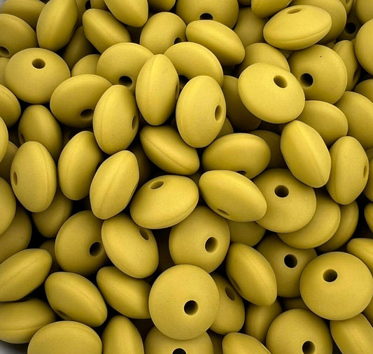 Bag of 100 12mm Split Pea Solid Silicone Lentil Beads