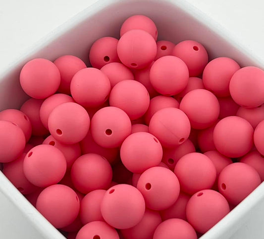 15mm Strawberry Lemonade Solid Silicone Bead