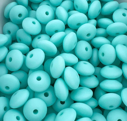 Bag of 100 12mm Caribbean Solid Silicone Lentil Beads