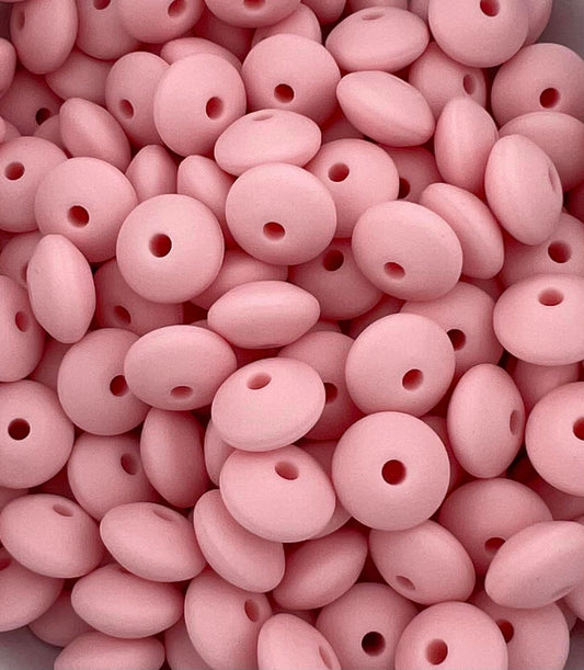 12mm Quartz Solid Silicone Lentil Beads