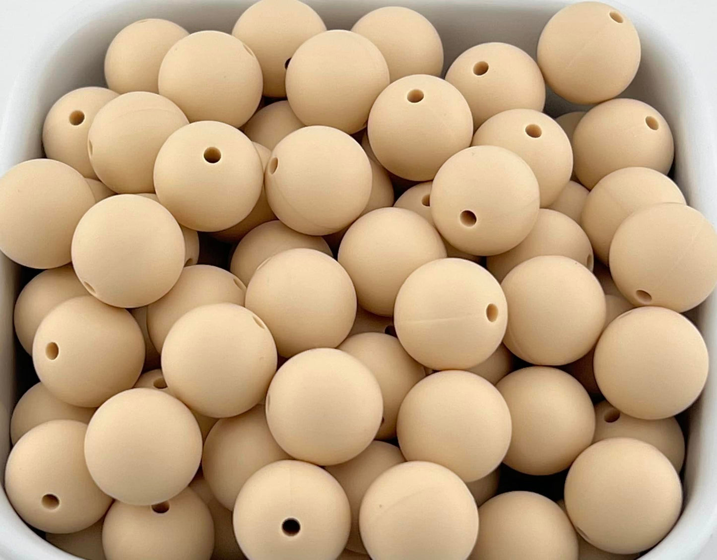 15mm Navajo White Solid Silicone Bead