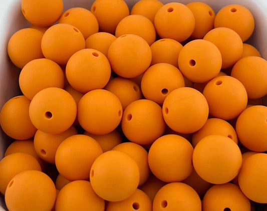 15mm Papaya Solid Silicone Bead