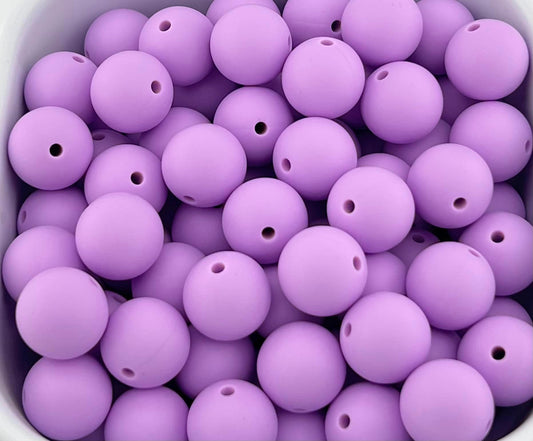 15mm Light Lavender Solid Silicone Bead