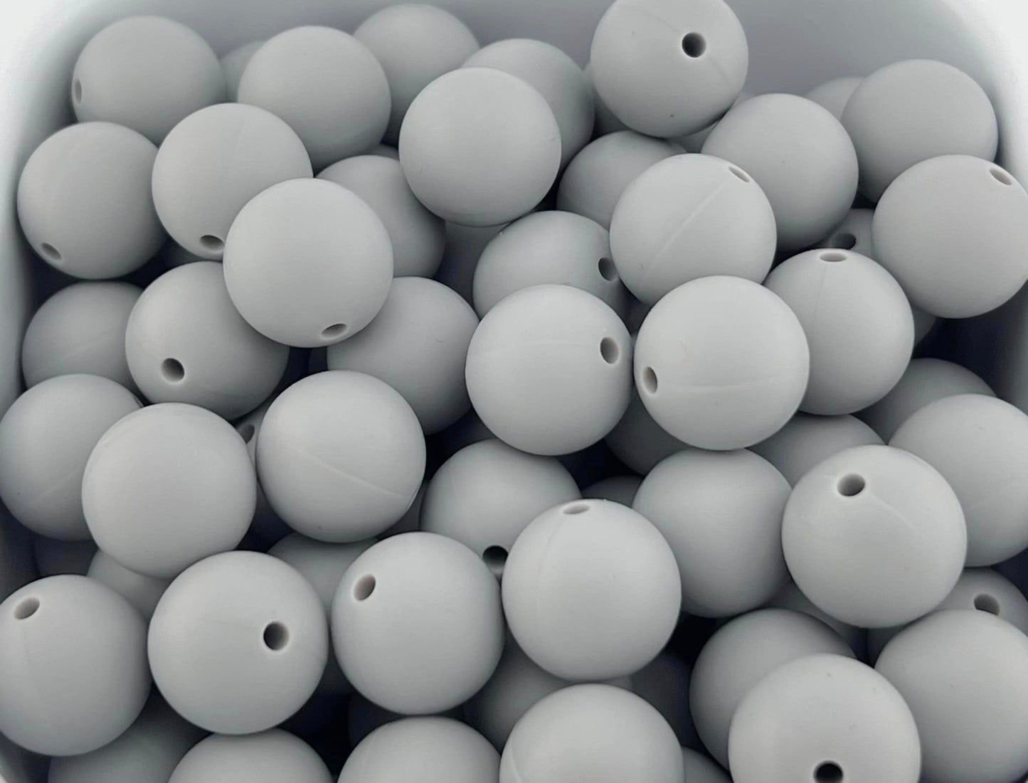 Pack of 100 15mm Smoke Solid Silicone Beads
