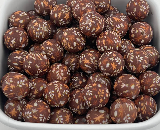 Pack of 100 15mm Brown Fall Foliage beads