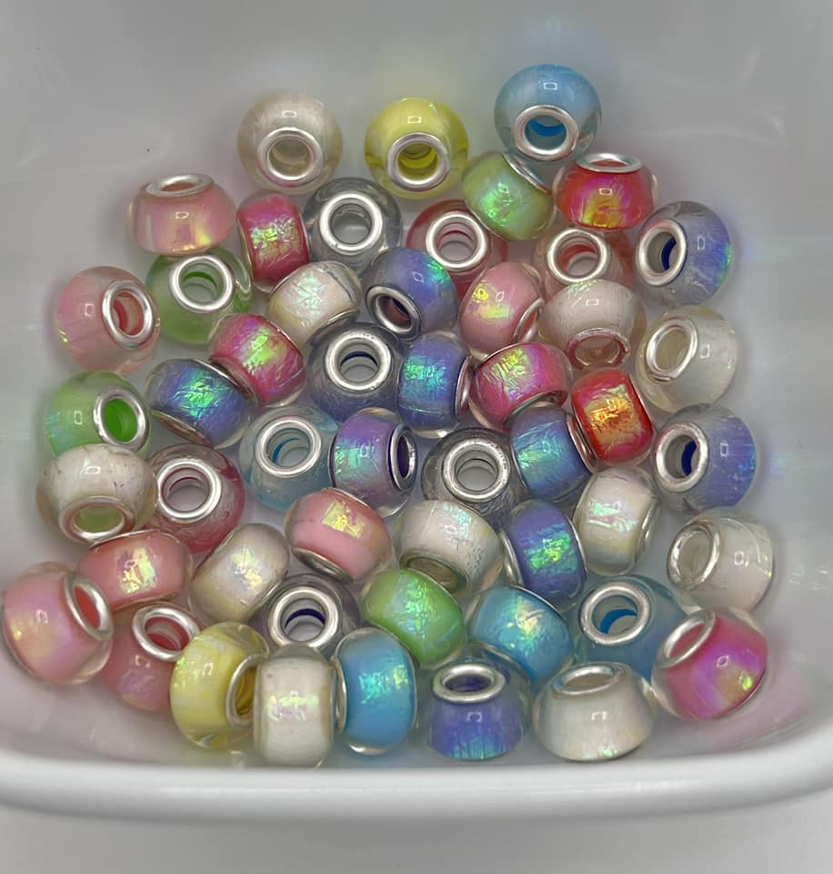 Big Hole Shimmer Spacer Beads