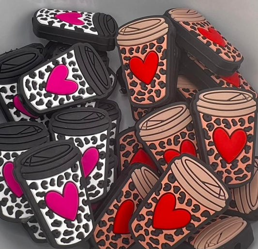 Leopard Heart to go Coffee cup Focals (2 colors)