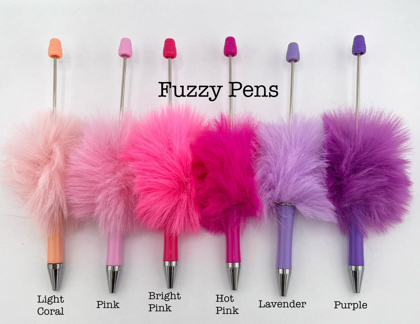 Beadable Fuzzy Pens (17 Color Options)