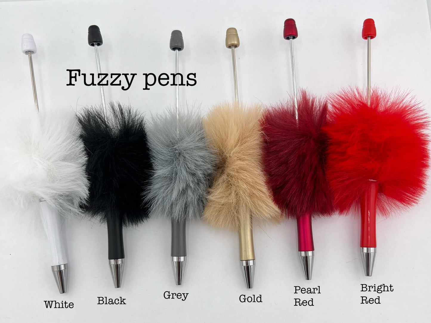 Beadable Fuzzy Pens (17 Color Options)