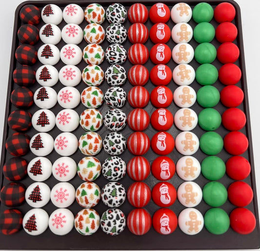 15MM Holiday Themed 100 Bead set