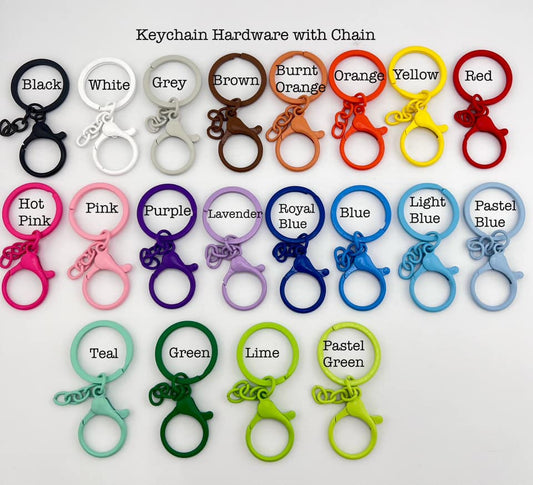 Keychain Hardware with Chain (20 color options)