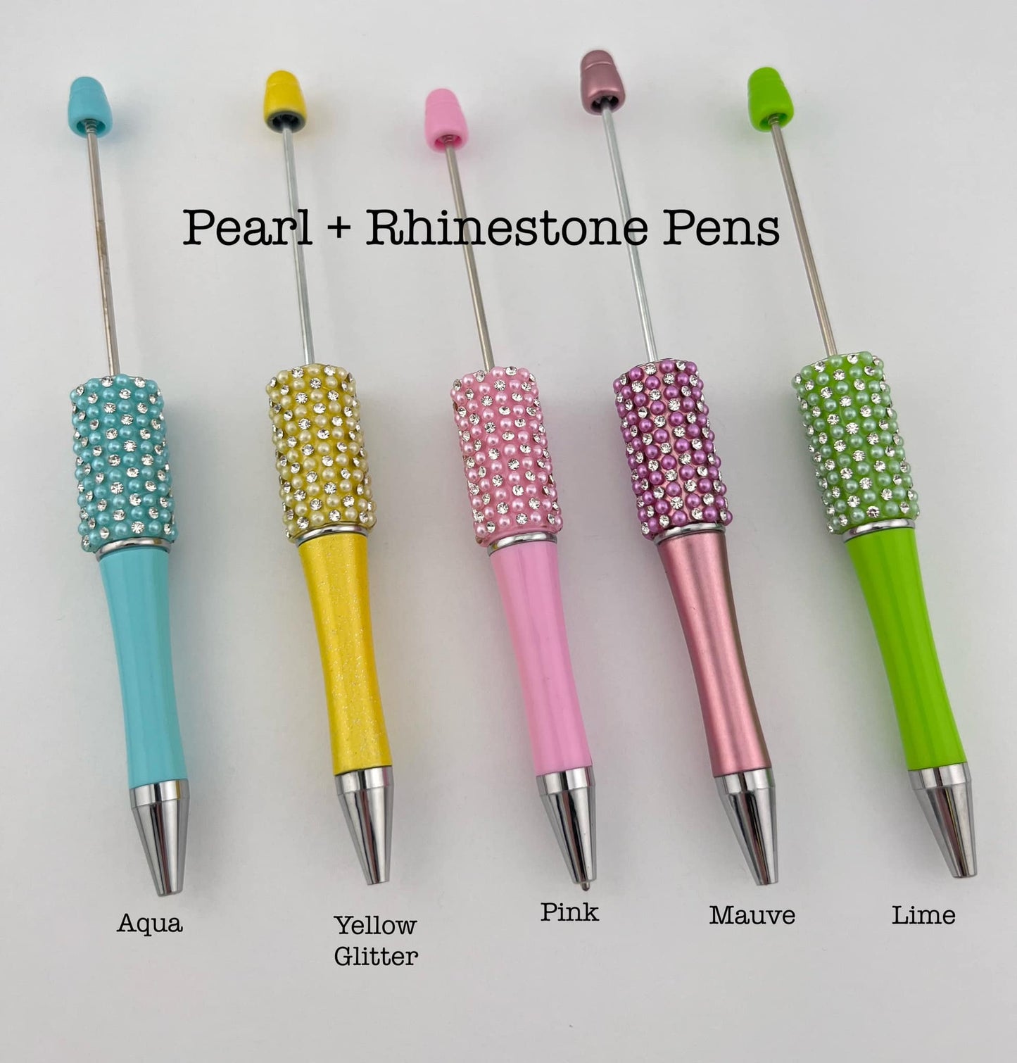 Beadable Rhinestone Pearl Pens (11 color Options)