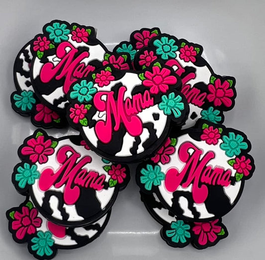Pink and Teal Floral Mama Focal
