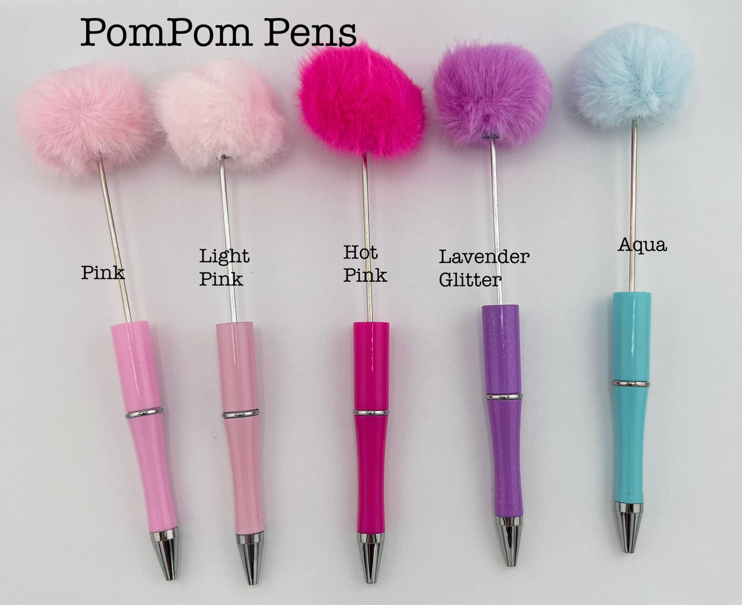 Beadable PomPom Pens (10 color Options)