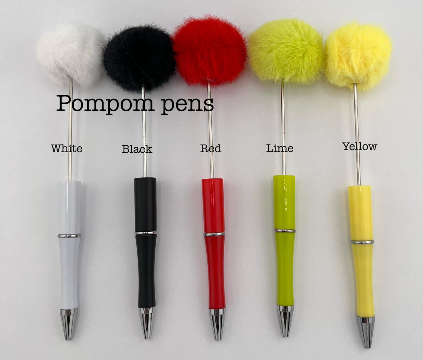 Beadable PomPom Pens (10 color Options)