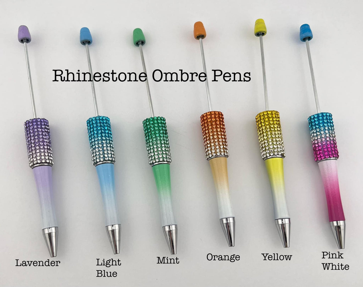 Beadable Rhinestone Pens (19 Color Options)