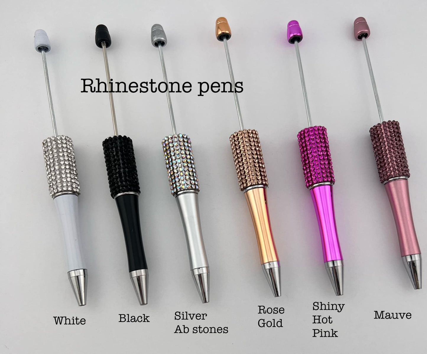 Beadable Rhinestone Pens (19 Color Options)