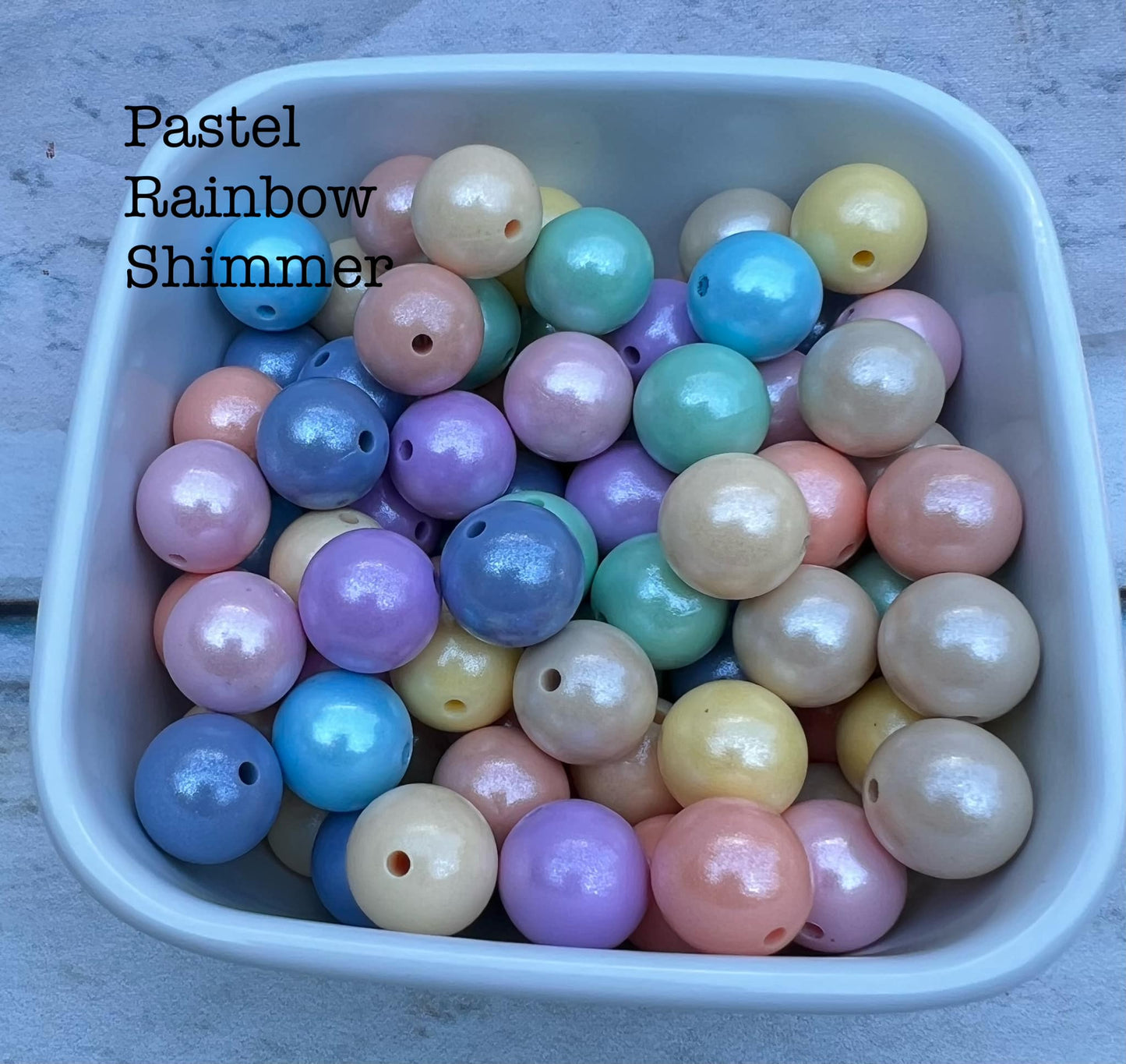 15mm Pastel Rainbow Shimmer mix