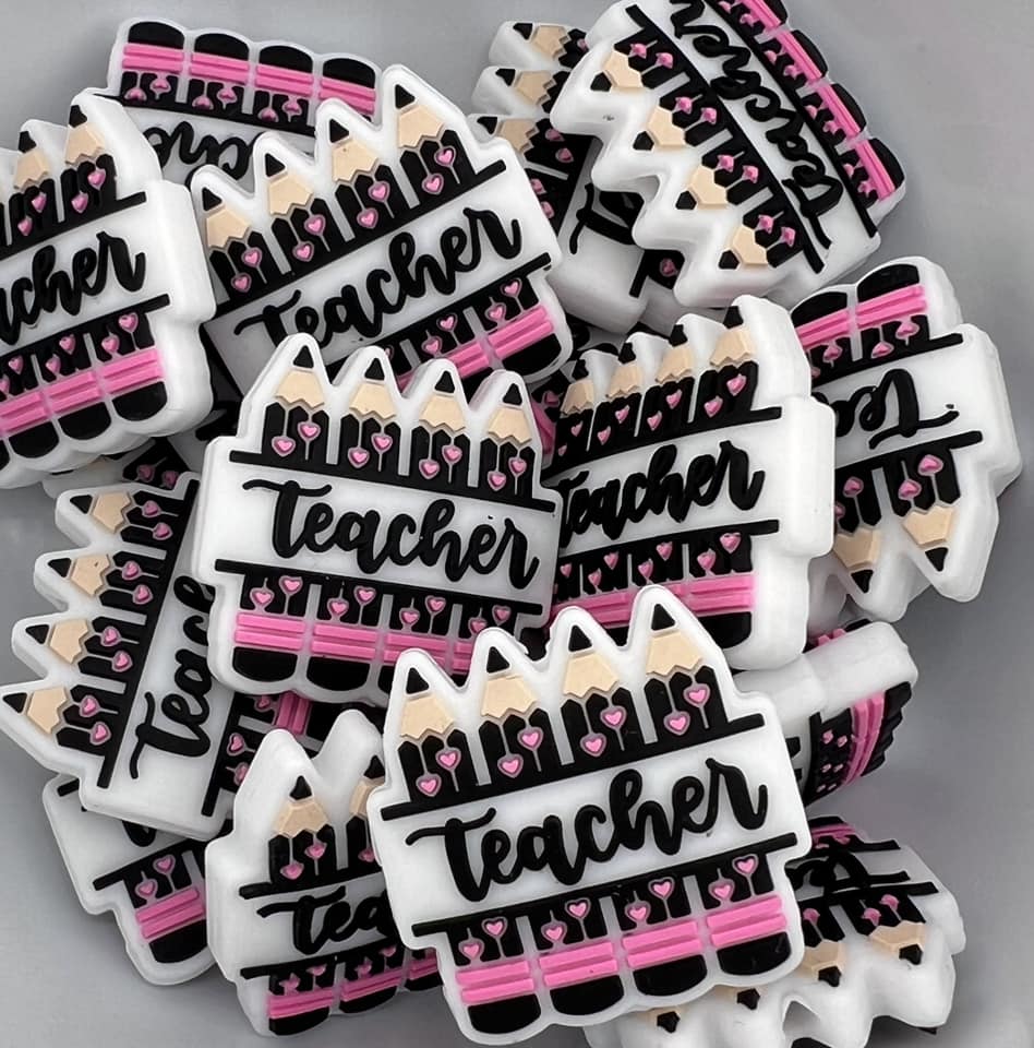 Teacher Focal with Pink Heart Pencils