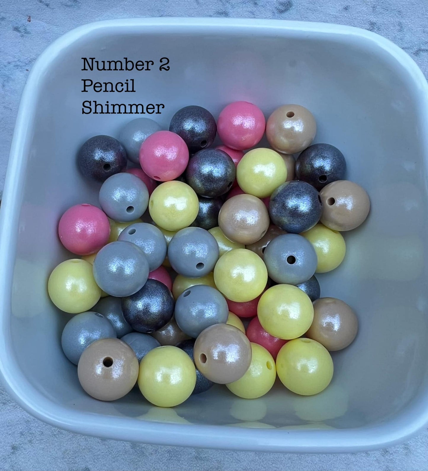 15mm #2 Pencil Shimmer Mix of 60 Beads