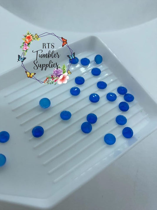 NEON BLUE GLASS RHINESTONES