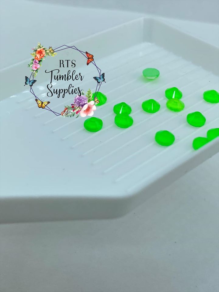 NEON GREEN GLASS RHINESTONES