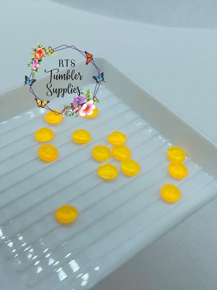 NEON ORANGE GLASS RHINESTONES