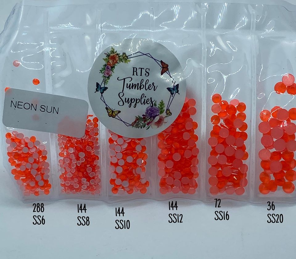 NEON SUN GLASS RHINESTONES