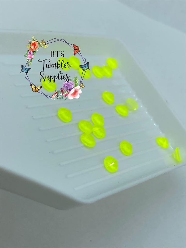 NEON YELLOW GLASS RHINESTONES