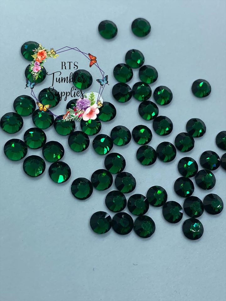 EMERALD GLASS RHINESTONES