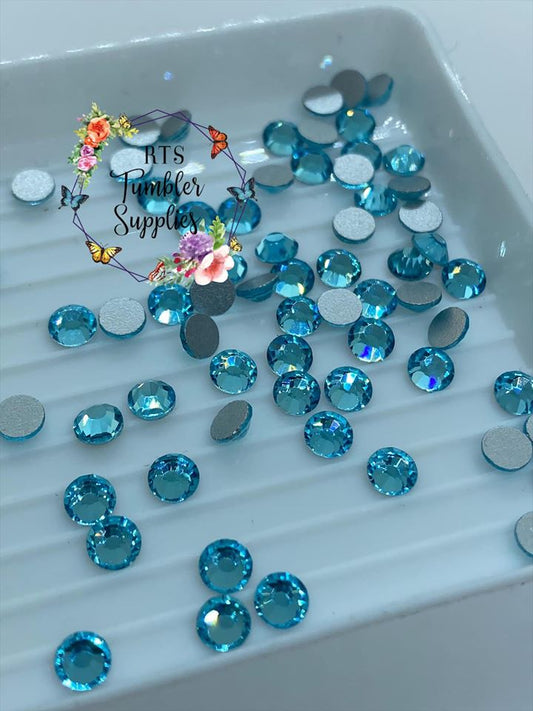 AQUAMARINE GLASS RHINESTONES