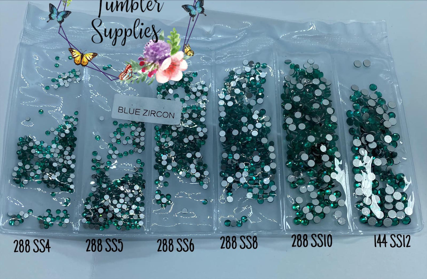 BLUE ZIRCON GLASS RHINESTONES